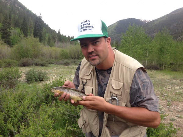 Jason with a little creek trout