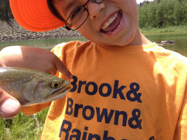 A boy and his brookie.