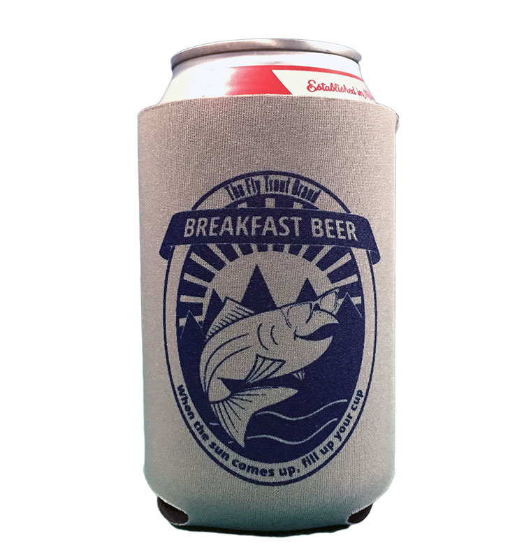 Breakfast Beer Can Cooler - Fly Fishing T-Shirts and Cool Fly