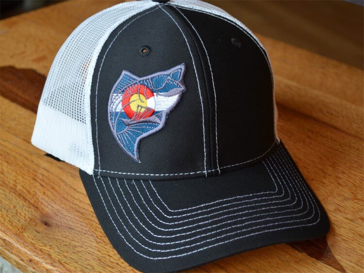 Trouts Colorado Logo Single Haul Cap - Trouts Fly Fishing Grey Blue Denver