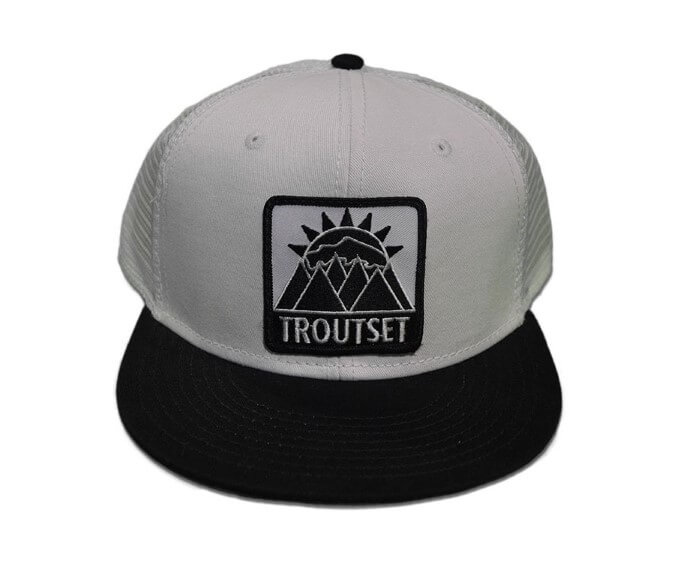 Troutset Hat - Mesh B&W - Fly Fishing T-Shirts and Cool Fly